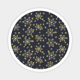 Snowflakes Pattern - Midnight Blue Magnet